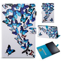 Ostop Compatible with All-New Amazon Fire HD 10 Tablet 2019/2017/2015 Case,Slim Stand Folio Cover PU Leather Flip Wallet Smart Case with Auto Sleep/Wake and Pencil Holder,Butterflies