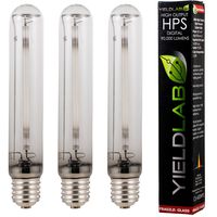 Yield Lab 600w High Pressure Sodium (HPS) Digital HID Grow Light Bulb (2100K) - 3 Bulbs - Hydroponic, Aeroponic, Horticulture Growing Equipment
