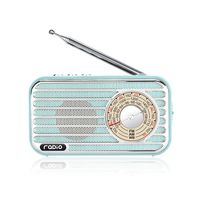 Retro Radio with Bluetooth Speaker Rechargeable Battery Operated AM FM NOAA Portable Radio Pocket Vintage Radio, Supports Stereo Earphone, USB MP3 Player, TF Cards(Blue)