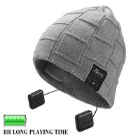 Bluetooth Beanie Hat, Topple Wireless 4.1 Superior Headphone Beanie Hat with HD Stereo Earphone Speaker Mic,Unisex Washable for Men Women Winter Outdoor Fitness Grey
