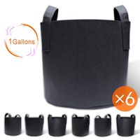 Gardzen 6-Pack 1 Gallon Grow Bags, Aeration Fabric Pots with Handles