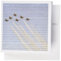 3dRose Wood Airplanes in Flight Photography Scenic Travel - Greeting Cards, 6 x 6 inches, set of 6 (gc_29481_1)