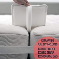 FeelAtHome 10 Inch Wide Bed Bridge Twin to King Converter Kit - Twin Bed Connector King Maker - Bed Gap Filler to Make Twin Beds Into King - Mattress Connector with Strap for Guests Stayovers