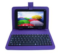 LINSAY New F7XHDBKPURPLE, Quad Core, Dual Cam 8GB Android 4.4 Kit Kat with Purple Leather Keyboard