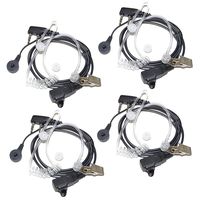 HQRP 4-Pack 2 Pin Acoustic Tube Earpiece Headset Mic for Kenwood TK-3360, TK-3400, TK-3402, TK-5220 UV Meter