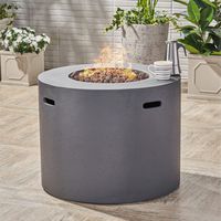 Christopher Knight Home Aidan Outdoor 31-inch Circular Propane Fire Pit Table w/Tank Holder by Dark Grey