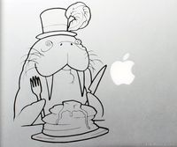 Cute Walrus in a Feather Hat Eating Pancakes with Fork and Knife MacBook Laptop Vinyl Decal Sticker Ocean Sea Creature Conserve Breakfast Food Whiskers Kids Children Baby Nursery Cartoon