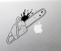 Horror Movie Chainsaw Blood Splatter MacBook Laptop Vinyl Decal