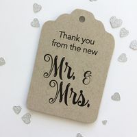 24ct Thank You Wedding Favor Tags, Thank You From The New Mr and Mrs (ST-237-KRB)
