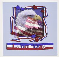 3dRose Labor Day Patriotic Eagle - Greeting Cards, 6 x 6 inches, set of 12 (gc_16340_2)