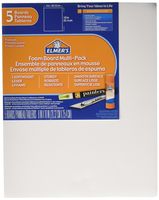 Elmer's Foam Board Multi-Pack, 8 x 10 Inches, 3/16 Inch Thickness, White, 5 Count