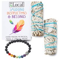 JL Local White Sage Smudge Sticks Bundles Gift Set - California Sage - Smudging & Cleansing Wands (2 Pack w/Bracelet)