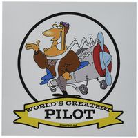 3dRose Funny Worlds Greatest Pilot II Occupation Job Cartoon - Greeting Cards, 6 x 6 inches, set of 12 (gc_103443_2)