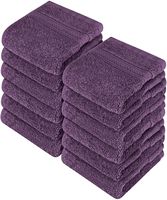 Utopia Towels - Luxury Washcloths Set 12 x 12 inches, Plum - 700 GSM 100% Cotton Premium Quality Flannel Face Cloths, Highly Absorbent and Soft Feel Fingertip Towels (12-Pack)
