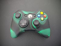 One Piece 1x FOR Xbox 360 Remote Controller Silicon Protective Skin Case Cover -Dark Green Black Color