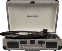 Crosley Cruiser Deluxe Vintage 3-Speed Bluetooth Suitcase Turntable, Herringbone