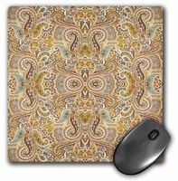 3dRose LLC 8 x 8 x 0.25 Inches Baby Blue and Brown Paisley Mouse Pad (mp_62119_1)