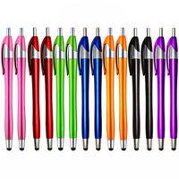 Electronic Screen Touch Stylus, Skoloo 14 Pack 2 in 1 Slim Long Click Ink Stylus Ballpoint Pen for Universal Android Touch Screen Tablet Smartphone, Google Nexus, Samsung Galaxy, HTC, Multi-Colored