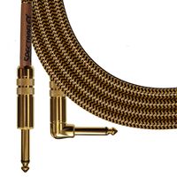 Spectraflex Vintage Series Right Angle Instrument Cable, 18 Foot, Tweed
