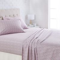 AmazonBasics Lightweight Super Soft Easy Care Microfiber Sheet Set with 16" Deep Pockets - King, Pink Mini Floral