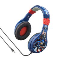 Avengers Assemble Kids Headphones, Adjustable Headband, Stereo Sound, 3.5mm Jack, Wired Headphones for Kids, Tangle-Free, Volume Control, Foldable, Childrens Headphones Over Ear for School Home Travel