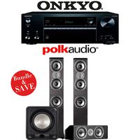 Onkyo TX-NR676 7.2-Channel 4K Network A/V Receiver + Polk Audio TSi 400 + Polk Audio CS10 + Polk Audio HTS12 - 3.1-Ch Home Theater Package