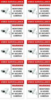 Video Surveillance Outdoor (Waterproof) Stickers/Decals - 10 Pack - 3"x4" Stickers