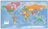 Swiftmaps World Premier Wall Map Poster Mural 24h x 36w Paper Rolled
