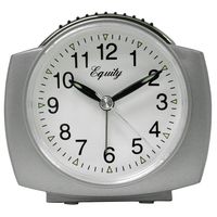 Equity by La Crosse 27006 Battery Operated Analog Alarm Clock, Silver