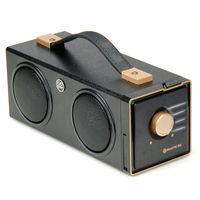 GOgroove BlueSYNC BXL Retro Bluetooth Speaker Portable Boombox with 3.5mm AUX Input, USB Flash Drive Music MP3 Playback, Easy Bluetooth Pairing, 12W Peak Full Range Audio, Built-in Carrying Handle