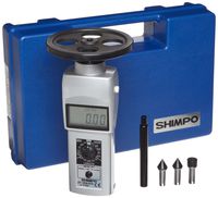Shimpo DT-105A-S12 Handheld Tachometer with 12" Wheel, LCD Display, 0.10 - 25000rpm Range