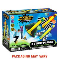 Stomp Rocket Stunt Planes - 3 Foam Plane Toys for Boys and Girls - Outdoor Rocket Toy Gift for Ages 5 (6, 7, 8) and Up
