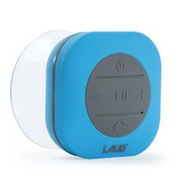 Laud Portable Bluetooth Shower Speaker - IPX4 Waterproof - Super Strong Suction Cup - Built in Mic for Hands Free Calling - 6-Hour Music Playtime - Water Resistant Rubber (Blue)