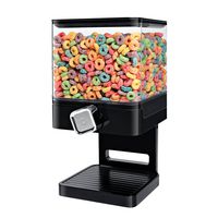 Zevro KCH-06127 Compact Dry Food Dispenser, Single Control, Black/Chrome