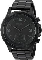 Fossil Q Men's Nate Stainless Steel Hybrid Smartwatch, Color: Black (Model: FTW1115)