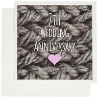 3dRose Set of 12 Greeting Cards, 7th Wedding Anniversary (gc_154438_2)