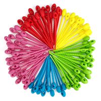 100 Pack of Reusable Cable Ties, All-Purpose Silicone Ties Cable Management Zip Tie Multi-use Bag Clip Food Grade Bread Tie Reusable Rubber Twist Tie, Bag Ties, Household Ties, 11cm