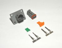 Deutsch 2-pin 14-16AWG Flange Connector Kit Crimp Style Contacts