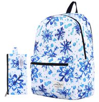 TRENDYMAX Cute Backpack for School, Holds 15.4-inch Laptop, ForzenFlake with maching pencil bag