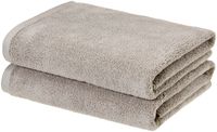 AmazonBasics Quick-Dry Bath Towels, 100% Cotton, Set of 2, Platinum