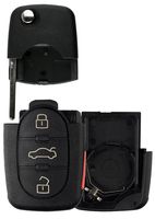 KeylessOption Keyless Entry Remote Key Fob Shell Case Button Pad Flip Key Cover For VW Audi