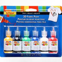 Scribbles 18534 Dimensional Fabric Paint, Shiny, 6-Pack