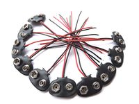 AspenTek 12cm/4.72 Inch 9v Battery Clip Snap Accessories (10 Pack)