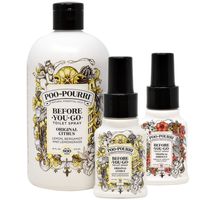 Poo-Pourri Original Citrus 16 Ounce Refill Bottle, Tropical Hibiscus and Original 1.4 Ounce Bottles Before You Go Toilet Spray
