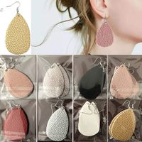 monochef Leather Earrings Lightweight Faux Leather Leaf Dangle Earrings Teardrop Earrings Antique Handmade Earrings for Women Gift, 8 Pairs