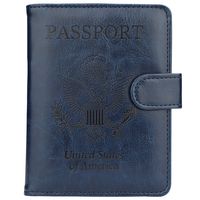 GDTK Leather Passport Holder Cover Case RFID Blocking Travel Wallet (Dark Blue)