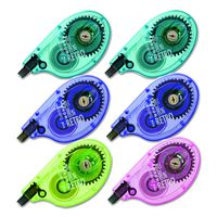 Tombow 68670 Mono Retro Correction Tape, Assorted Colors, 6-Pack