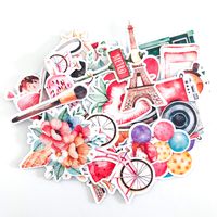 Navy Peony Vintage Paris Stickers and Decals | Cute Waterproof Stickers for Water Bottles, Chromebooks and Laptops | Aesthetic Stickers Pack for Scrapbook, Planners and Bullet Journals (31 Pieces)