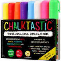 Chalk Markers by Fantastic ChalkTastic Best for Kids Art, Chalkboard Labels, Menu Board Bistro Boards, 8 Glass Window Markers, non-toxic Erasable Liquid Pens Chisel or Fine Tip, Neon Colors plus White