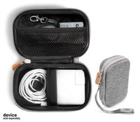 Handy Case for MacBook Air Power Adapter, Also for USB C Hub, Type C Hub, USB Multi Ports Type c hub, Compact case for Easy Storage and Protection, mesh Pocket (Tweed Gray)